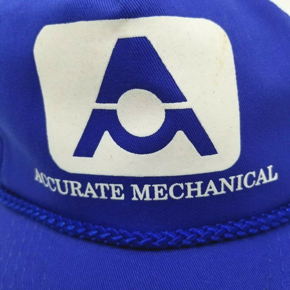 Accurate Mechanical Cooling Heating Refrigeration Hat Cap Snapback Blue HVAC - Picture 2 of 5